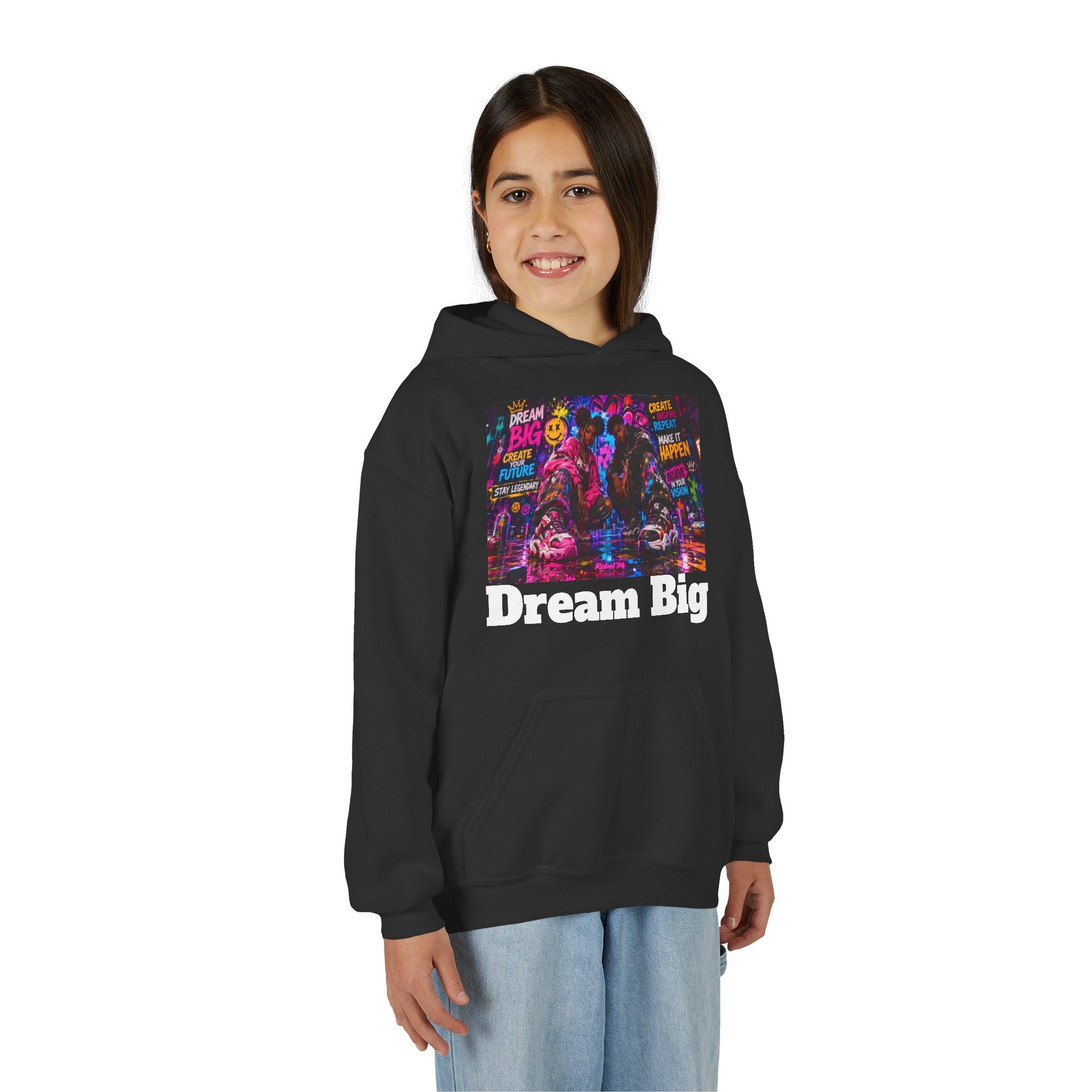 Dream Big Youth Hoodie — Colorful Inspirational Graphic Sweatshirt