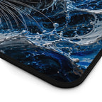 Tiger Fire & Water Desk Mat — Vibrant Animal Print Mouse Pad for Home and Office