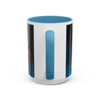 Galactic Cats Mug , Vibrant Ceramic Coffee Cup with Colorful Interior