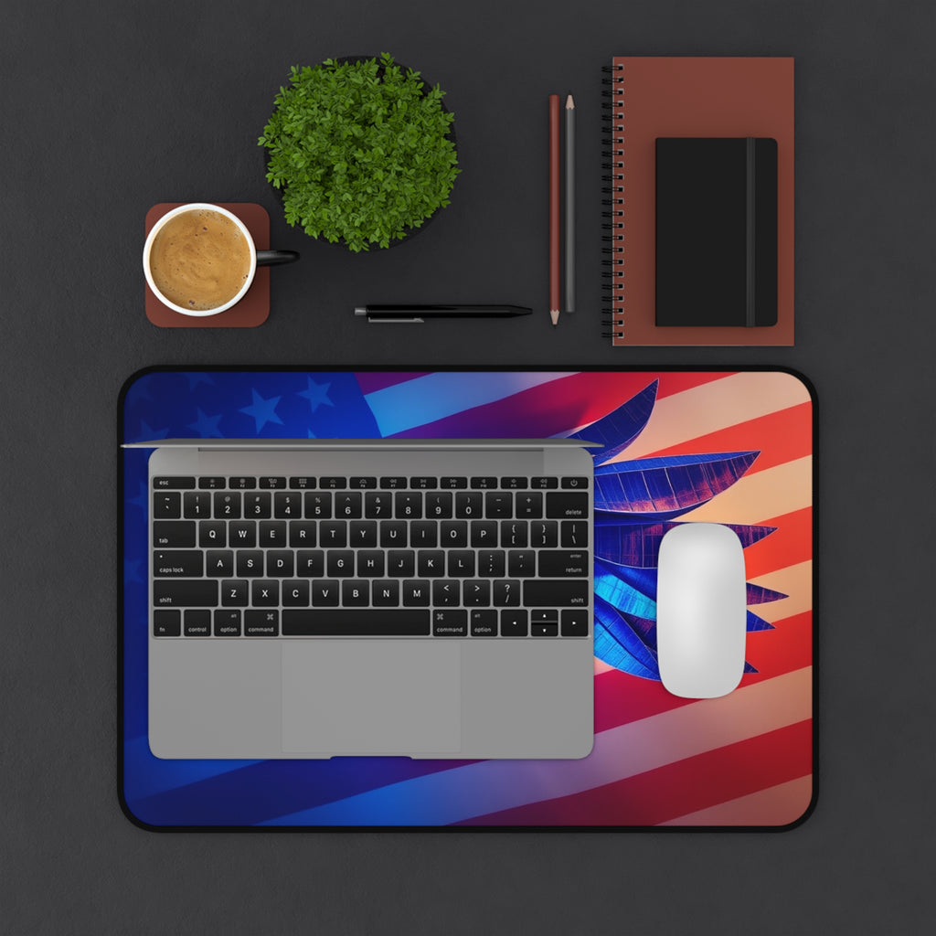 Patriotic Desk Mat with Eagle and American Flag, Premium Mouse Pad