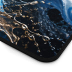 Mystic Blue Wolf Mouse Pad — Large Animal Print Desk Mat