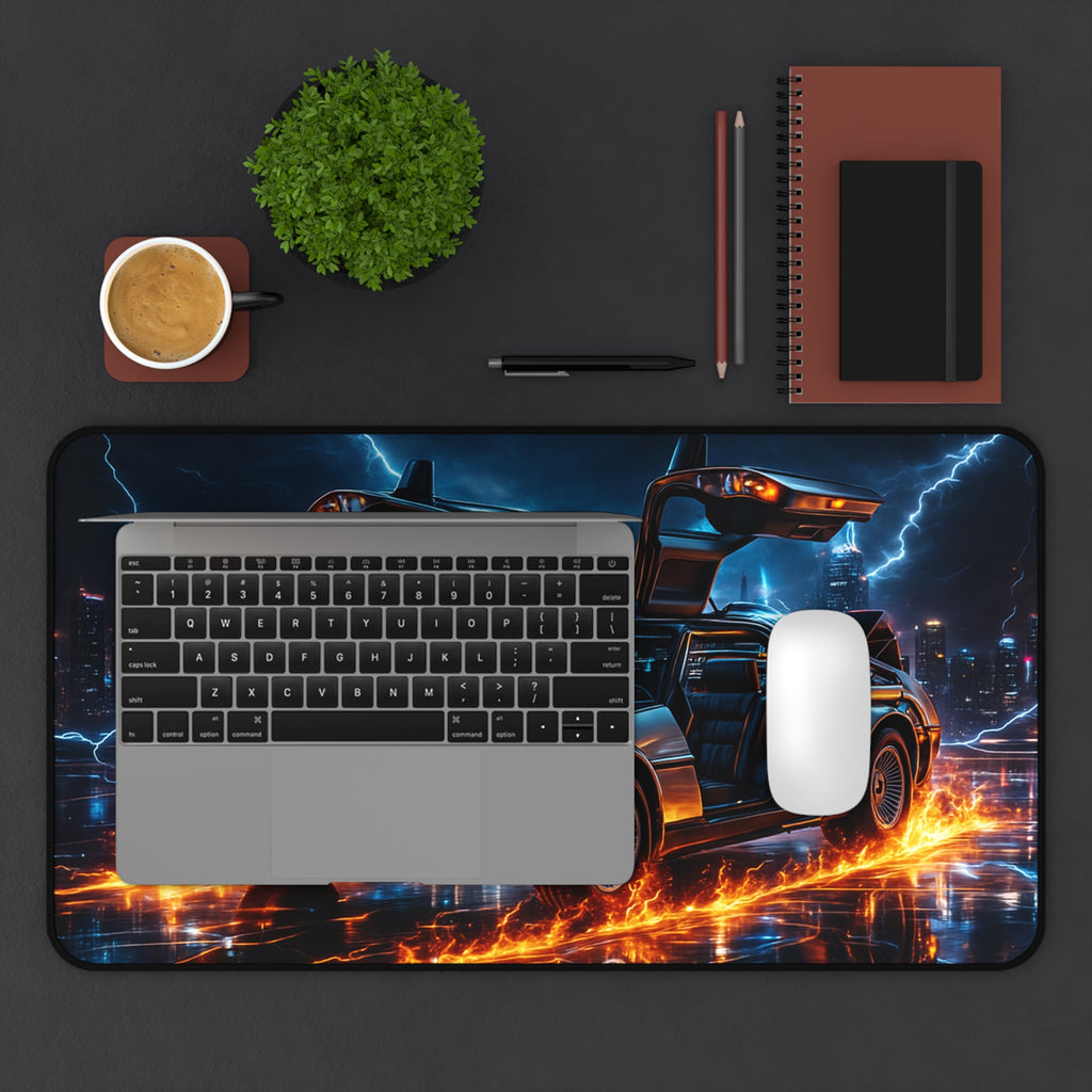 DeLorean Desk Mat, Back to the Future Mouse Pad with Vibrant Colors & Non-Slip Base