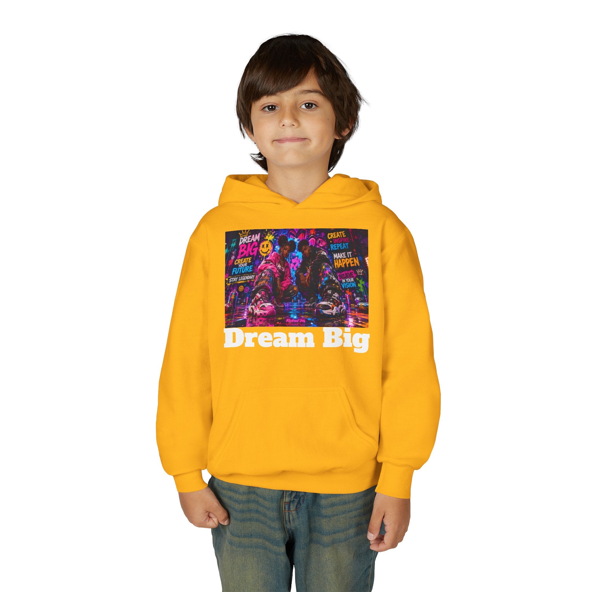 Dream Big Youth Hoodie — Colorful Inspirational Graphic Sweatshirt
