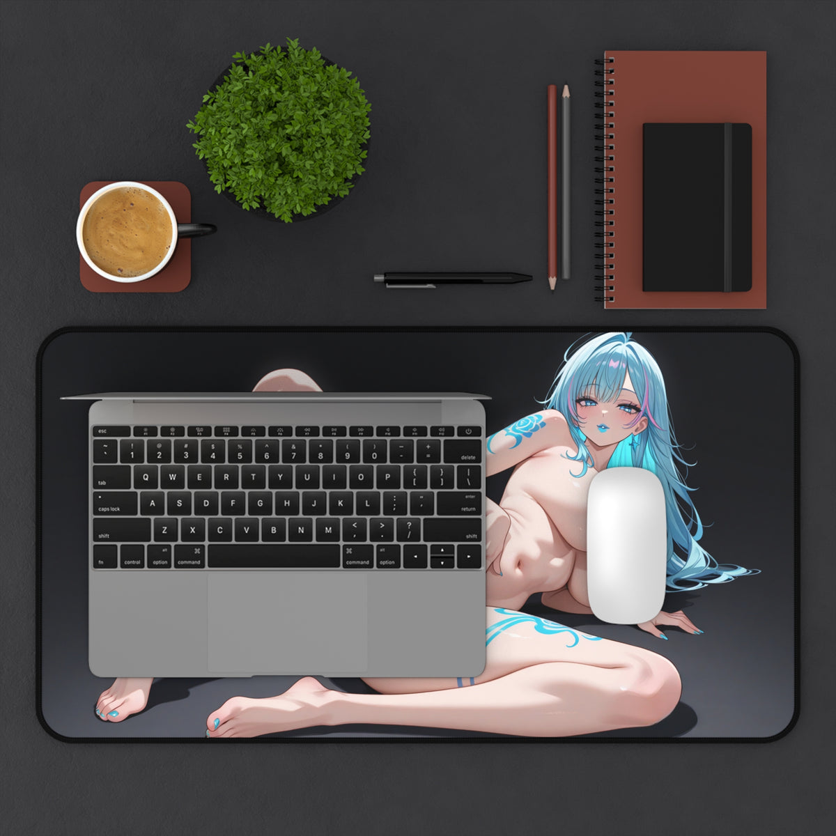 Sexy Anime Girl Desk Mat - Waifu Large Mouse Pad