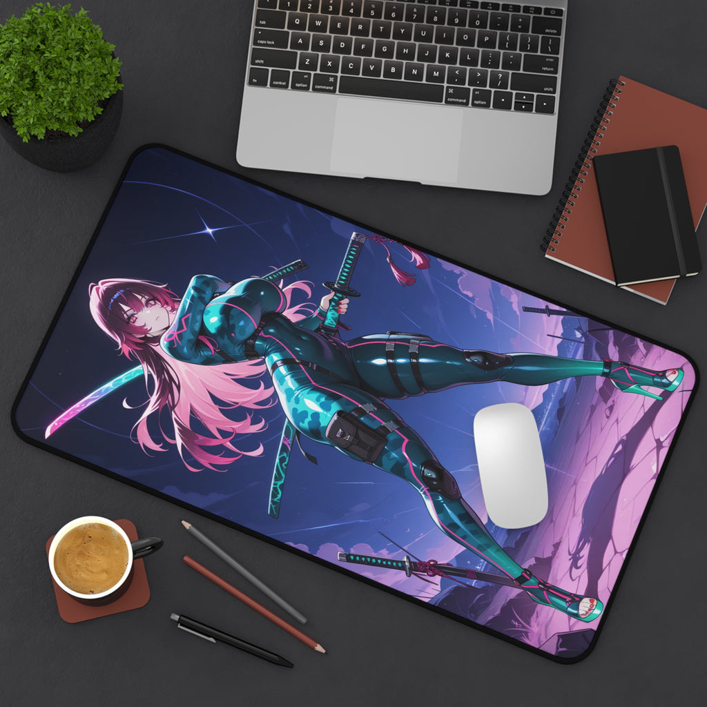 Astra Kurogane Neon Samurai Gaming Desk Mat