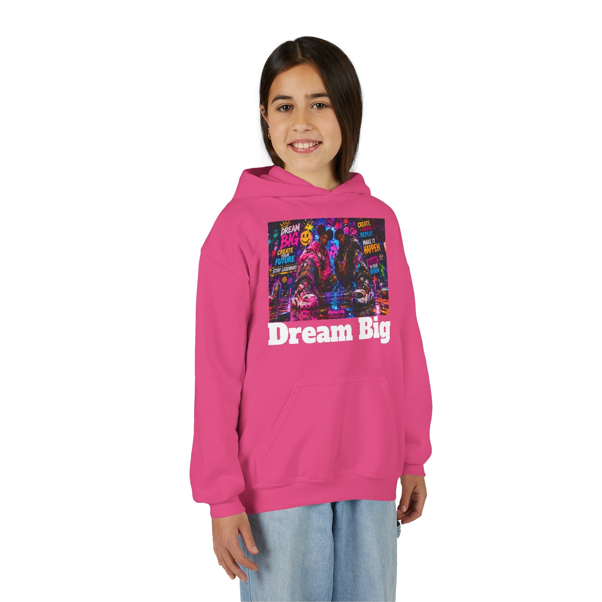 Dream Big Youth Hoodie — Colorful Inspirational Graphic Sweatshirt