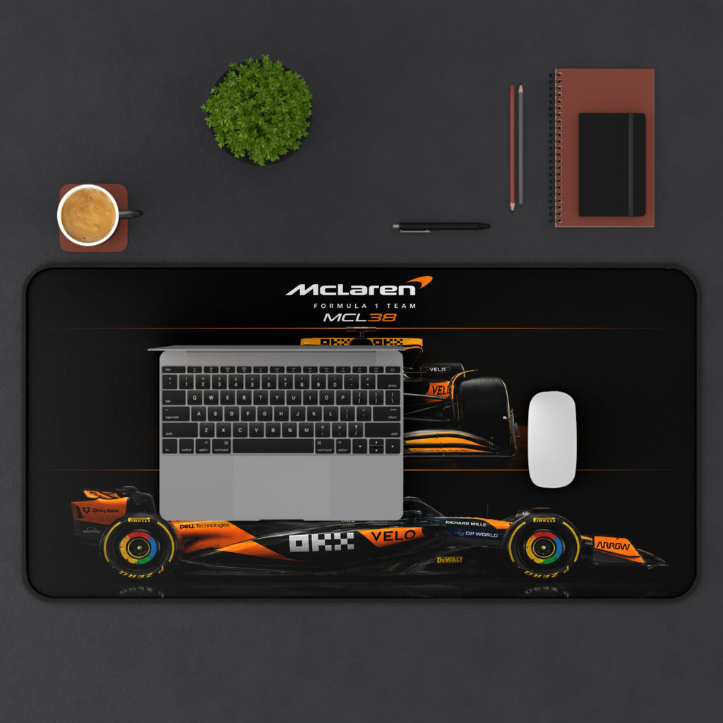 McLaren MCL38 Racing Desk Mat — Formula 1 Car Mouse Pad