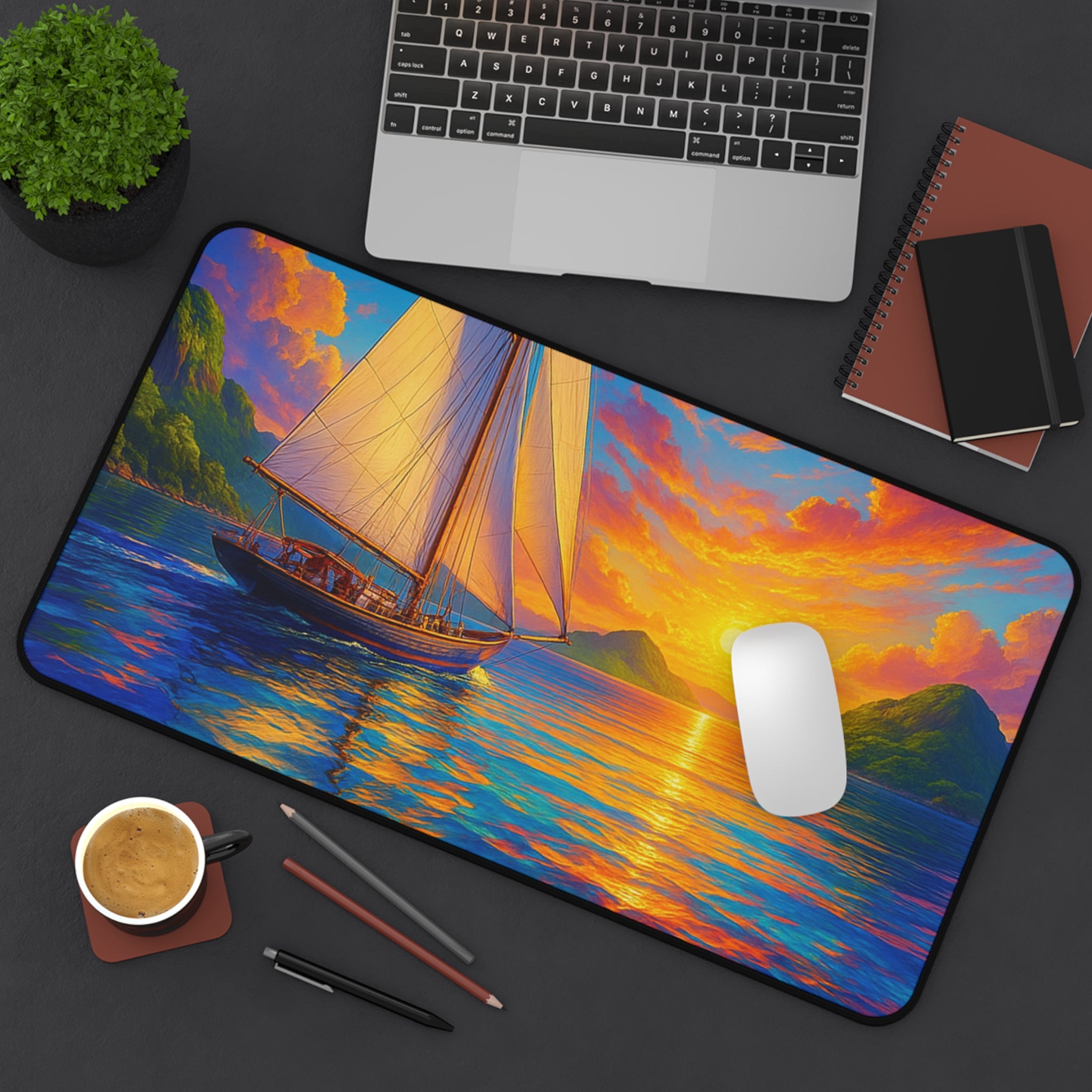 Fantasy Landscape Desk Mat, Non-Slip Mouse Pad and Keyboard Mat for Office, Gaming & Creative Spaces