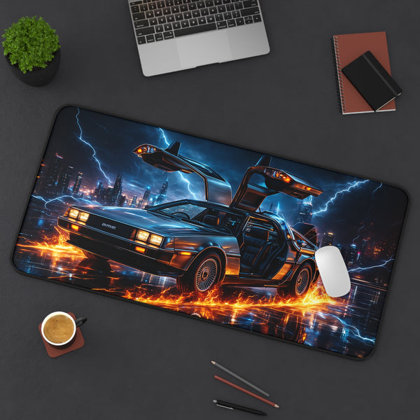 DeLorean Desk Mat, Back to the Future Mouse Pad with Vibrant Colors & Non-Slip Base
