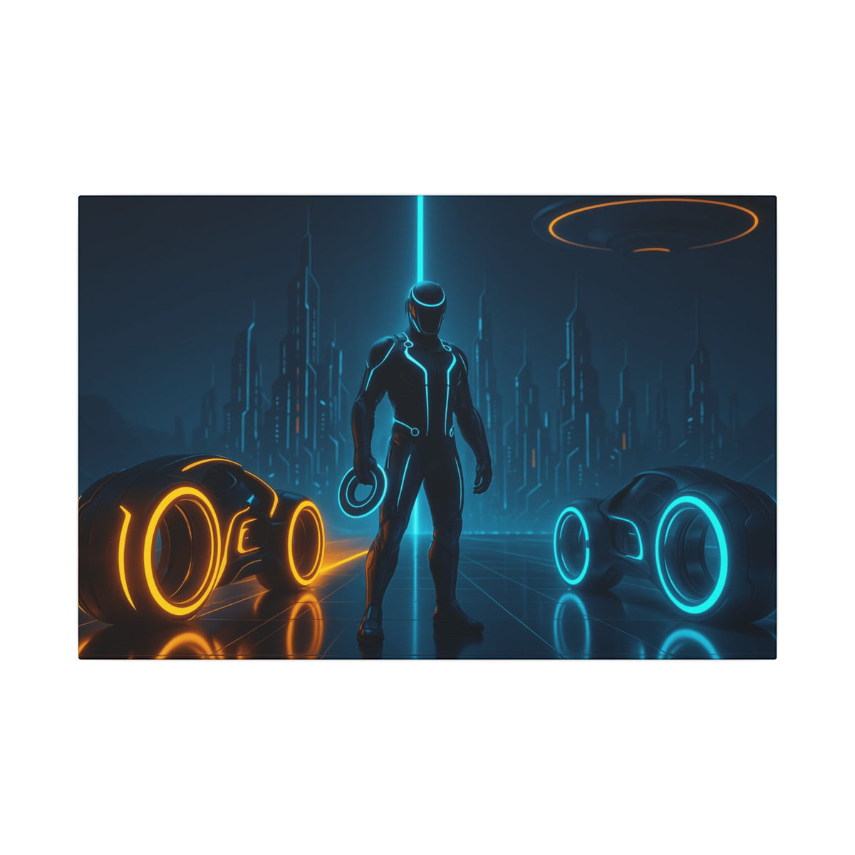 Tron Futuristic Canvas Wall Art - Cyberpunk Decor