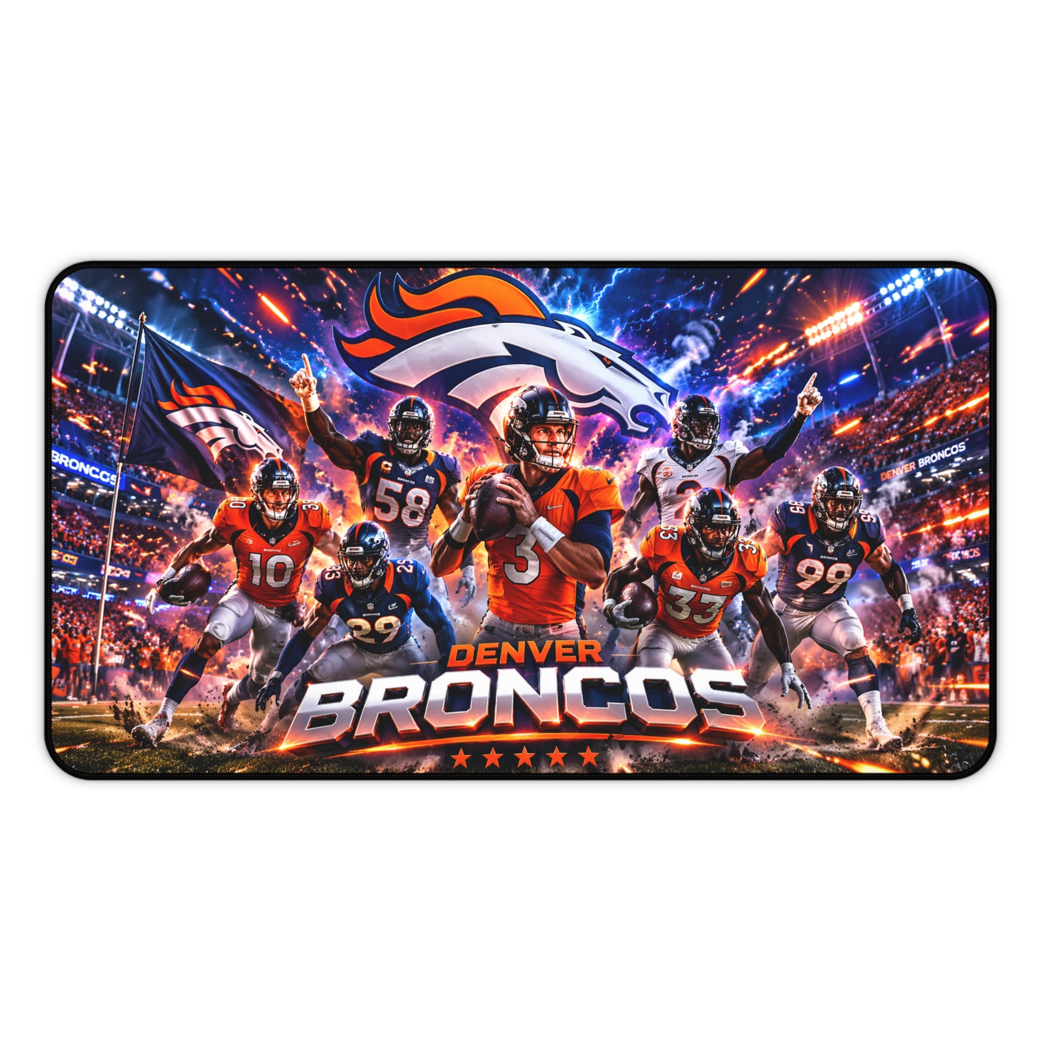 Denver Broncos Gaming Desk Mat — NFL Broncos Mouse Pad