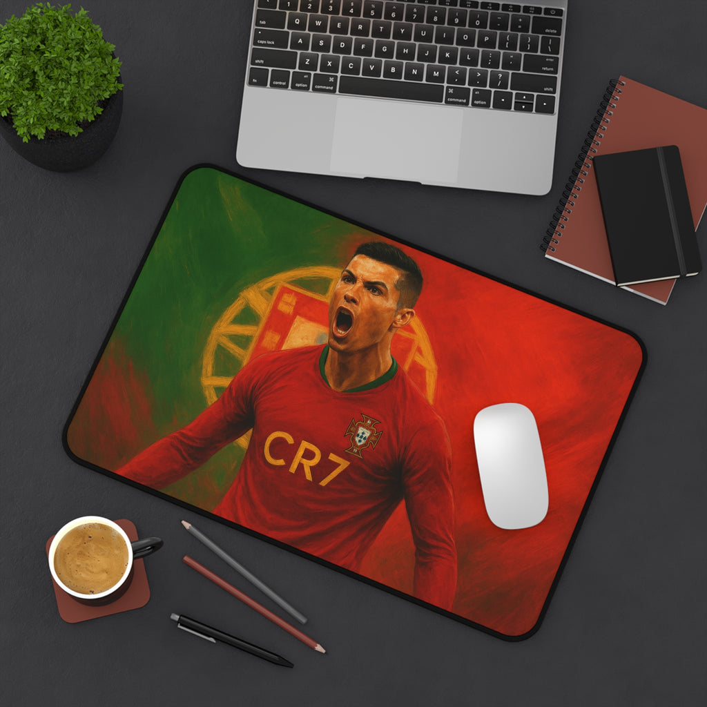 Cristiano Ronaldo Desk Mat, Vibrant, Durable, Non-Slip Surface for Work & Gaming