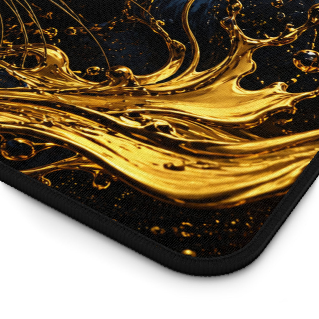 Black Panther Desk Mat — Black & Gold Cosmic Cat Gaming Mouse Pad