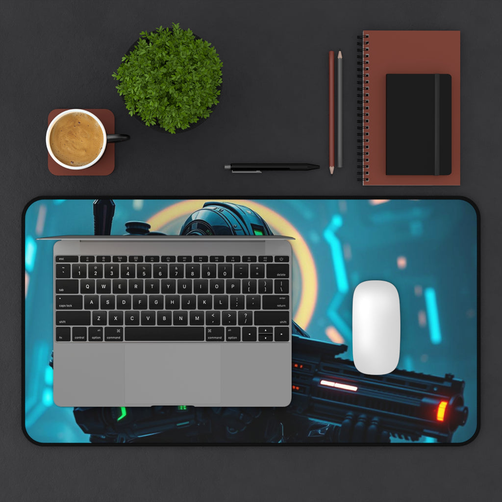 Futuristic Warrior Gaming Desk Mat, Premium Mouse Pad