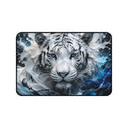 White Tiger Wave Mouse Pad — Large Animal Print Desk Mat