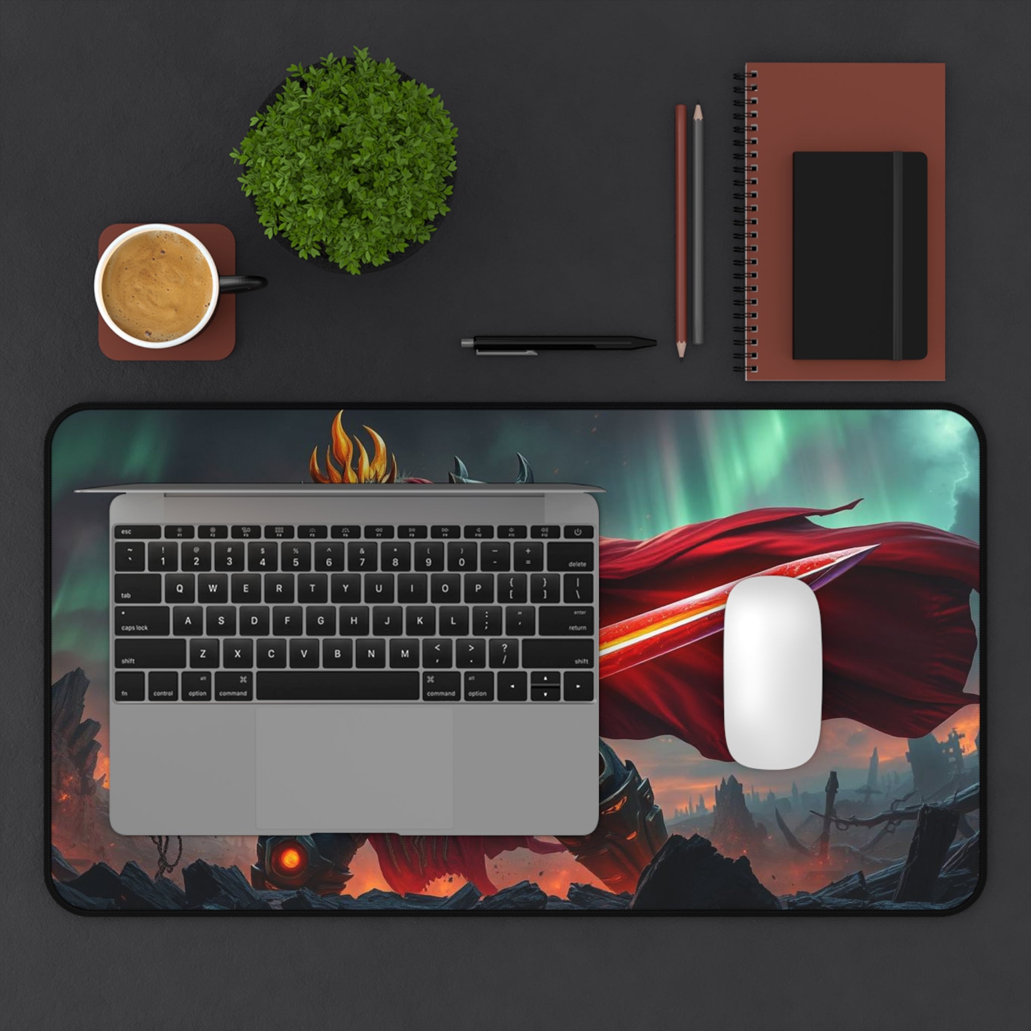 Epic Warrior Ragnarokh Ironveil Desk Mat, Non-Slip Neoprene Gaming & Work Surface