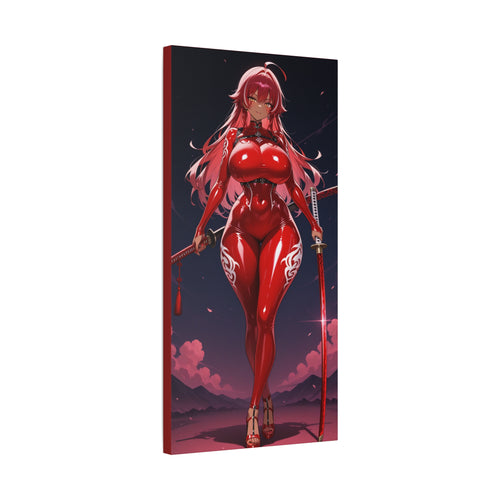 Anime Girl Swordswoman Matte Canvas Print (Stretched)
