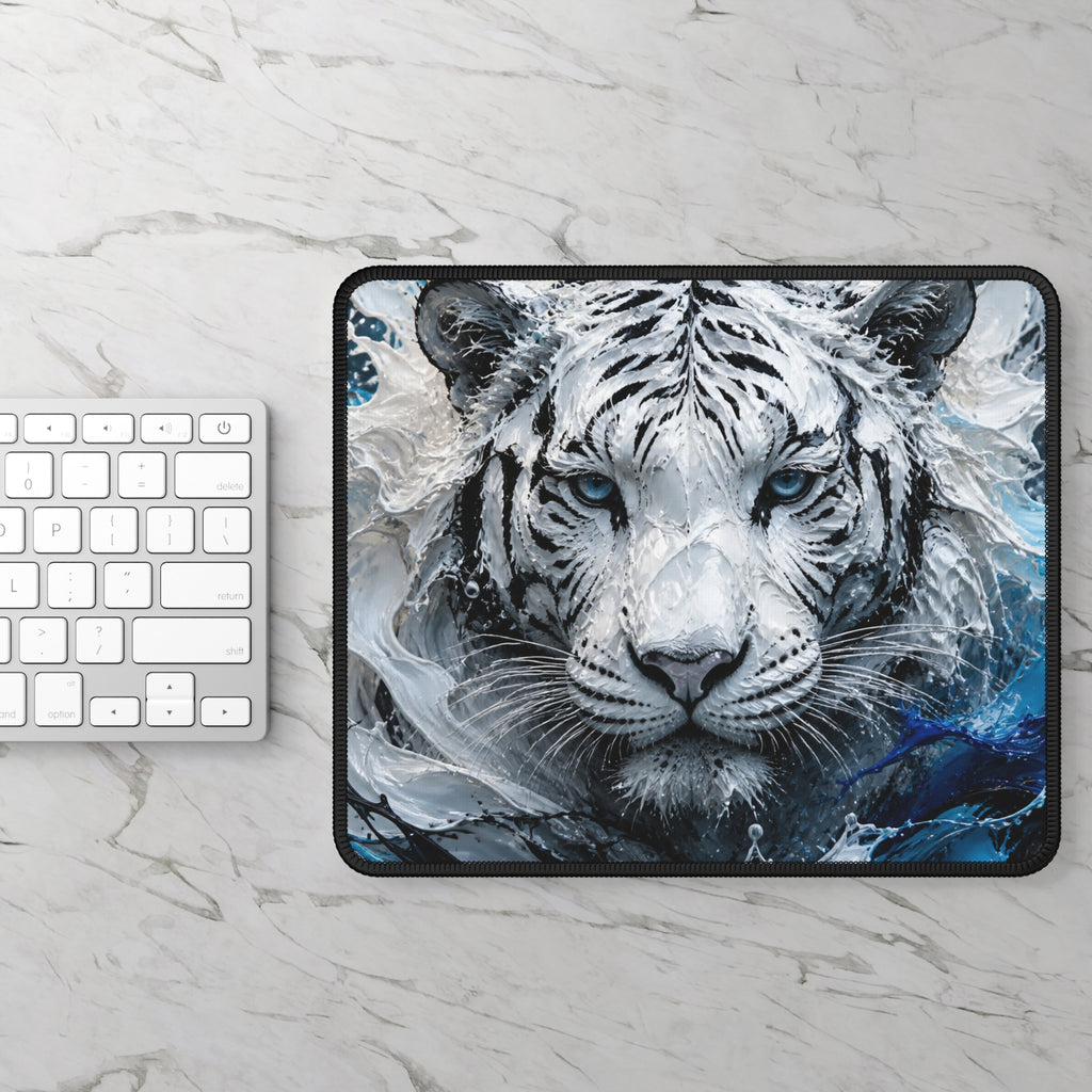 White Tiger Splash Mouse Pad