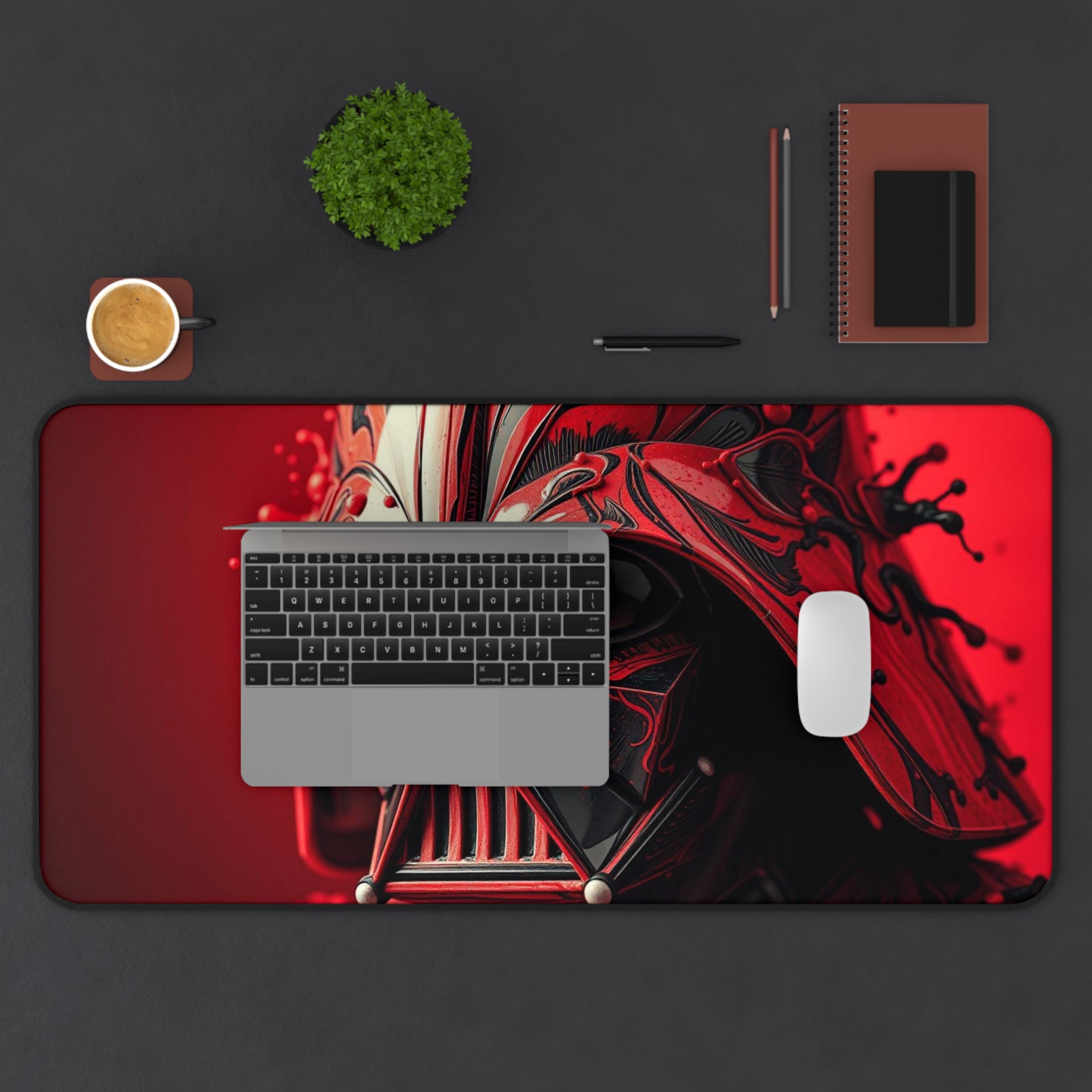 Red Darth Vader Helmet Mouse Pad — Dark Sith Gaming Desk Mat