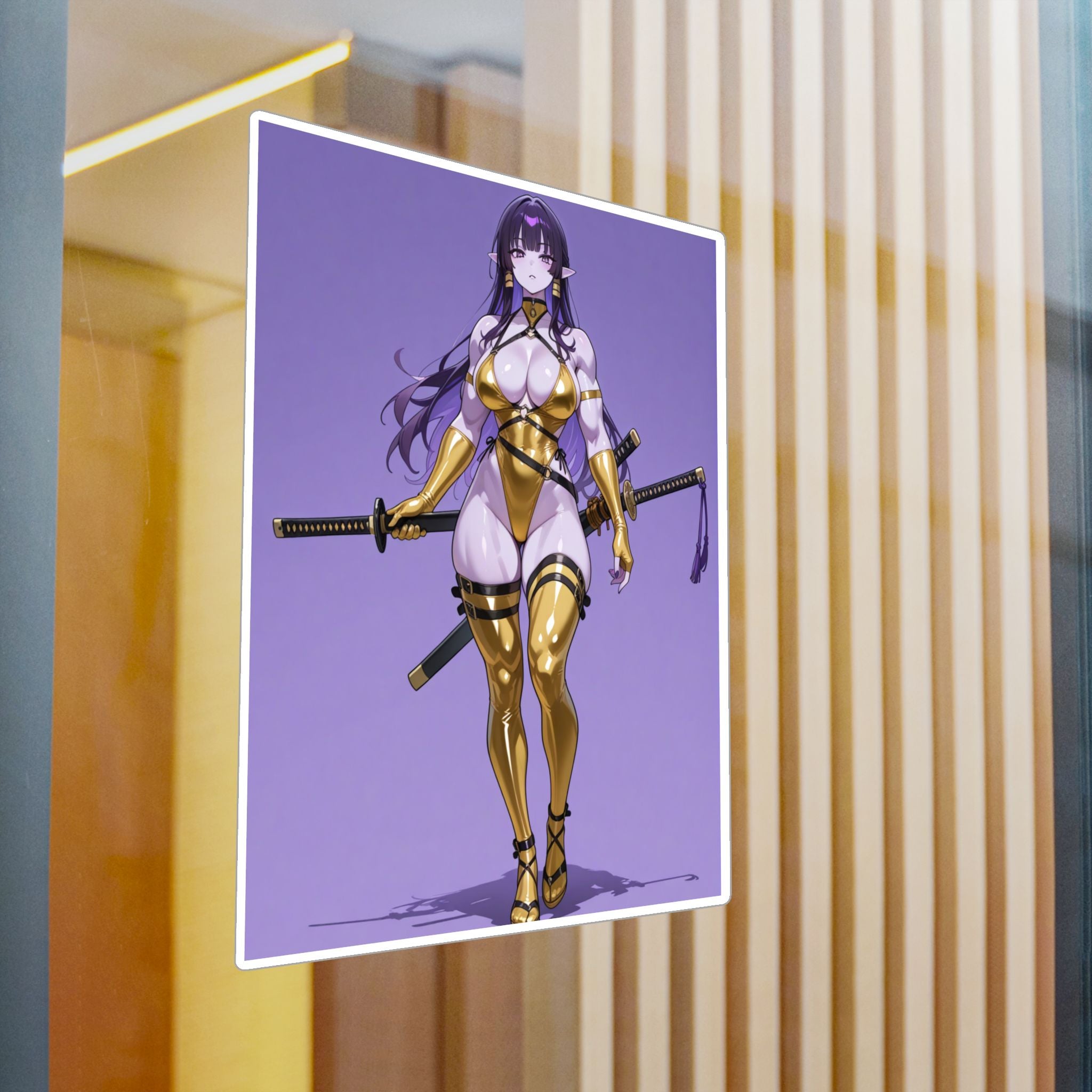 Waifu Warrior Sticker, Anime Decals, Laptop Decor,  Gift