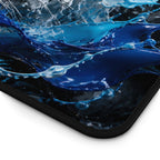 White Tiger Wave Mouse Pad — Large Animal Print Desk Mat
