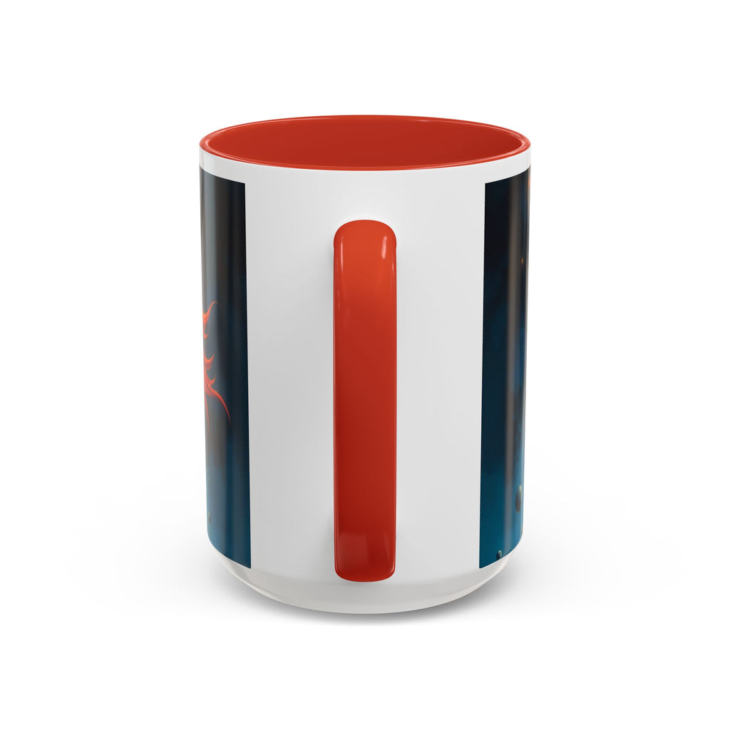 Galactic Cats Mug , Vibrant Ceramic Coffee Cup with Colorful Interior