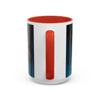 Galactic Cats Mug , Vibrant Ceramic Coffee Cup with Colorful Interior