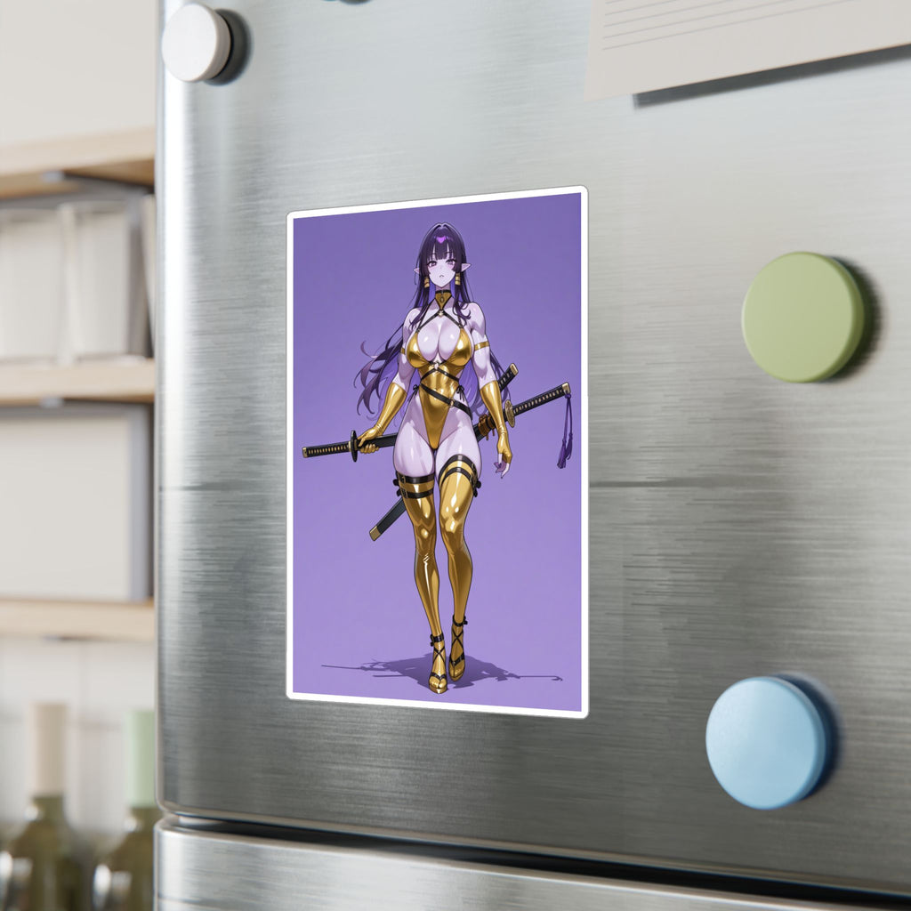 Waifu Warrior Sticker, Anime Decals, Laptop Decor,  Gift