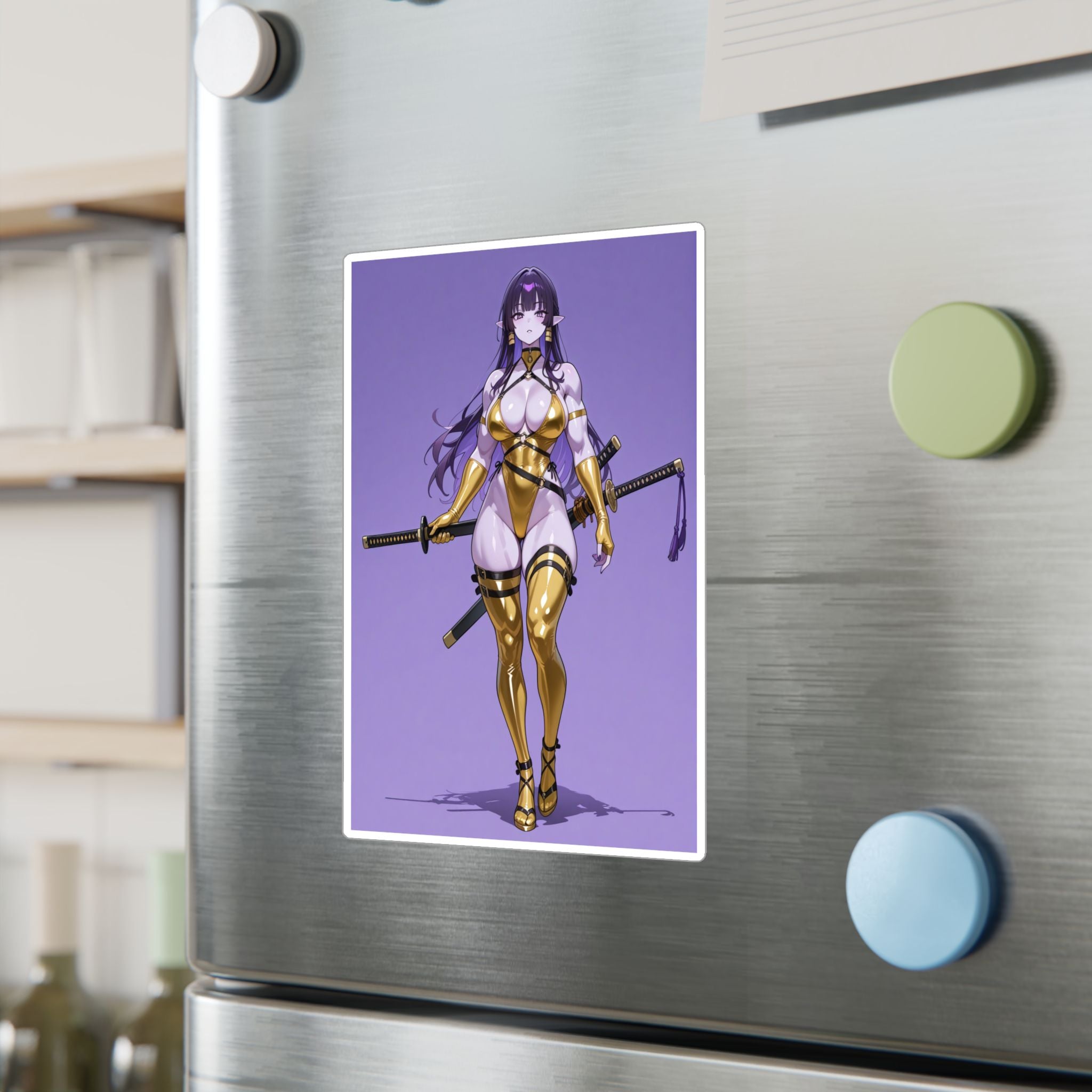 Waifu Warrior Sticker, Anime Decals, Laptop Decor,  Gift