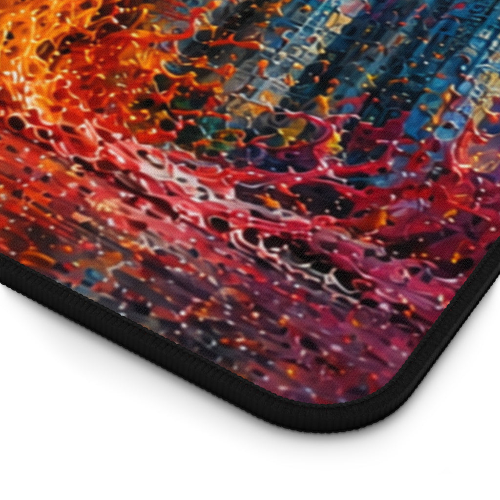 Toronto Skyline Desk Mat — Colorful Abstract CN Tower Office Mouse Pad