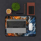 Tiger Fire & Water Desk Mat — Vibrant Animal Print Mouse Pad for Home and Office