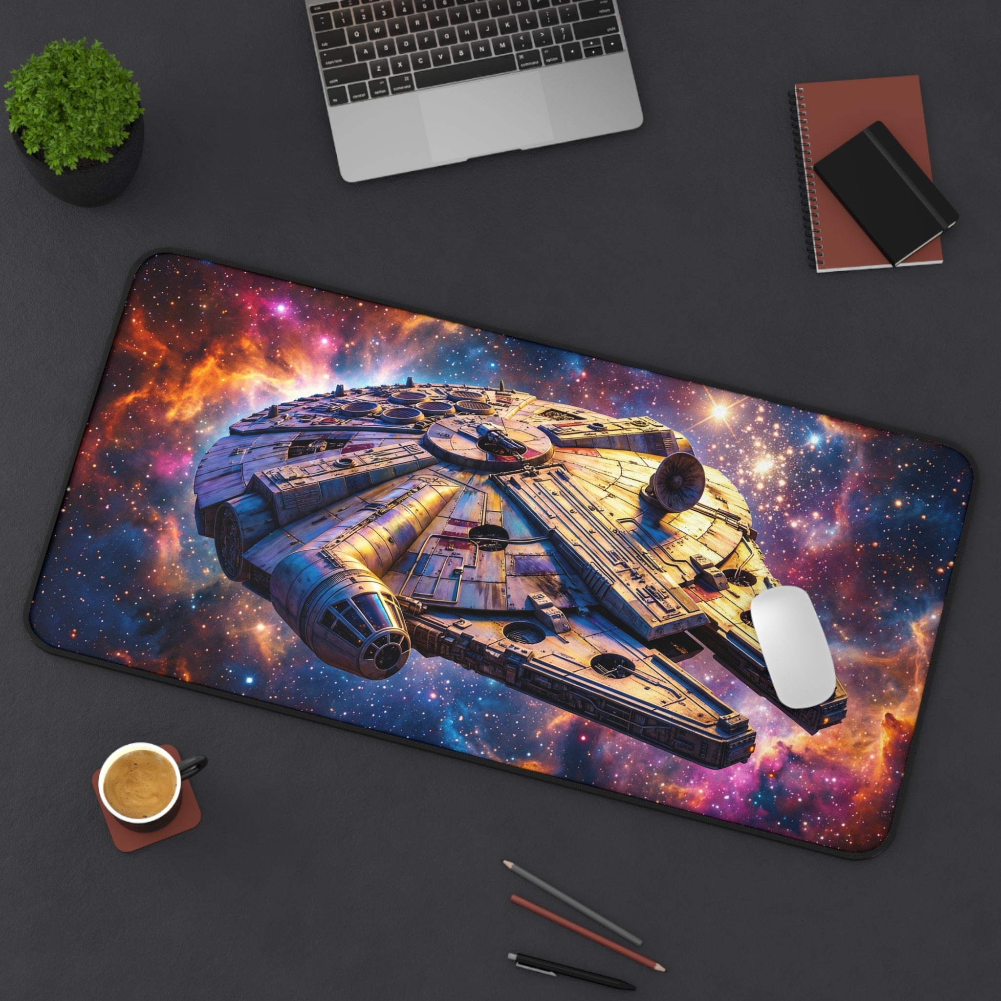 Millennium Falcon Desk Mat, Star Wars Mouse Pad with Non-Slip Base