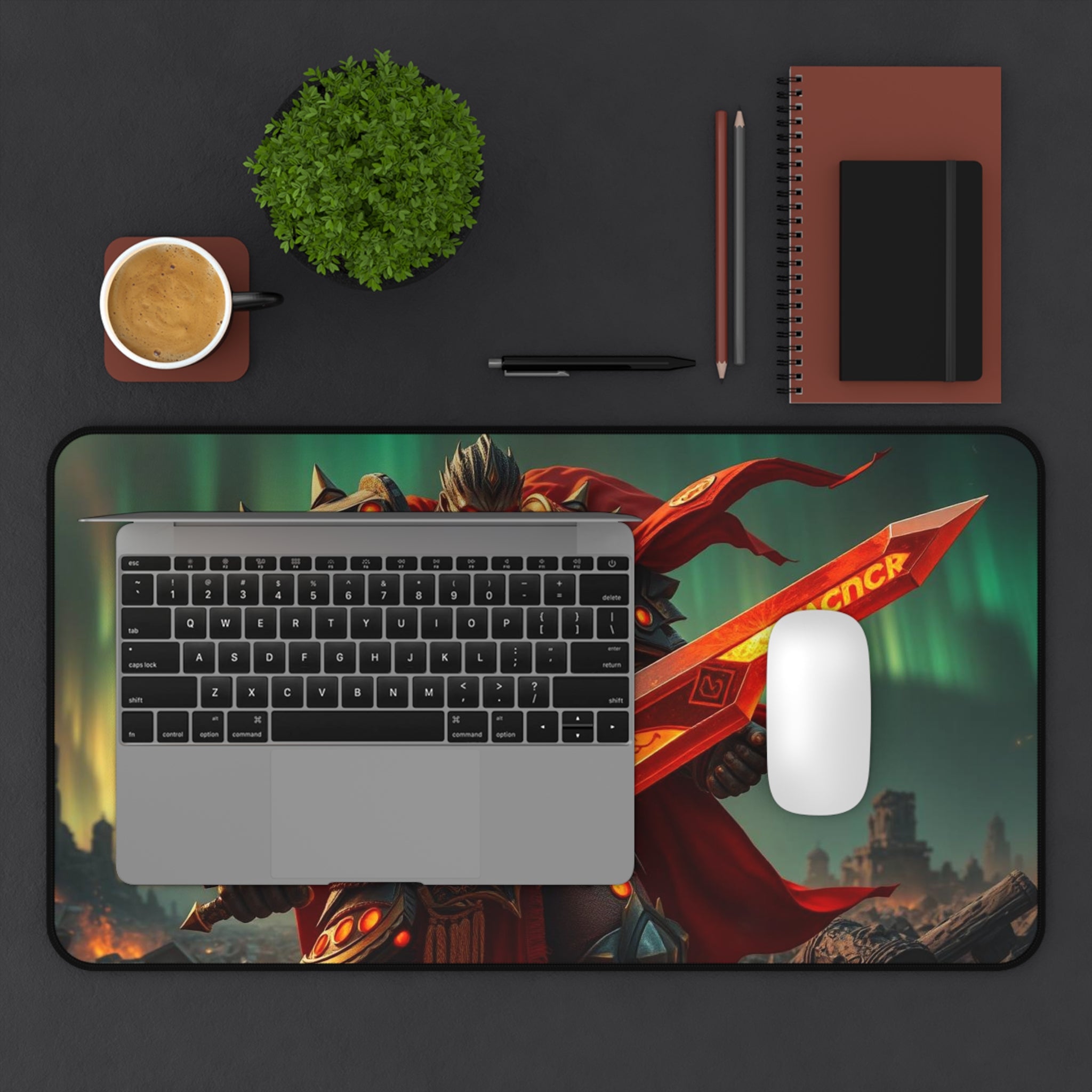 Epic Warrior Skeldr Desk Mat, Non-Slip Neoprene Gaming & Office Mouse Pad with Vibrant Print