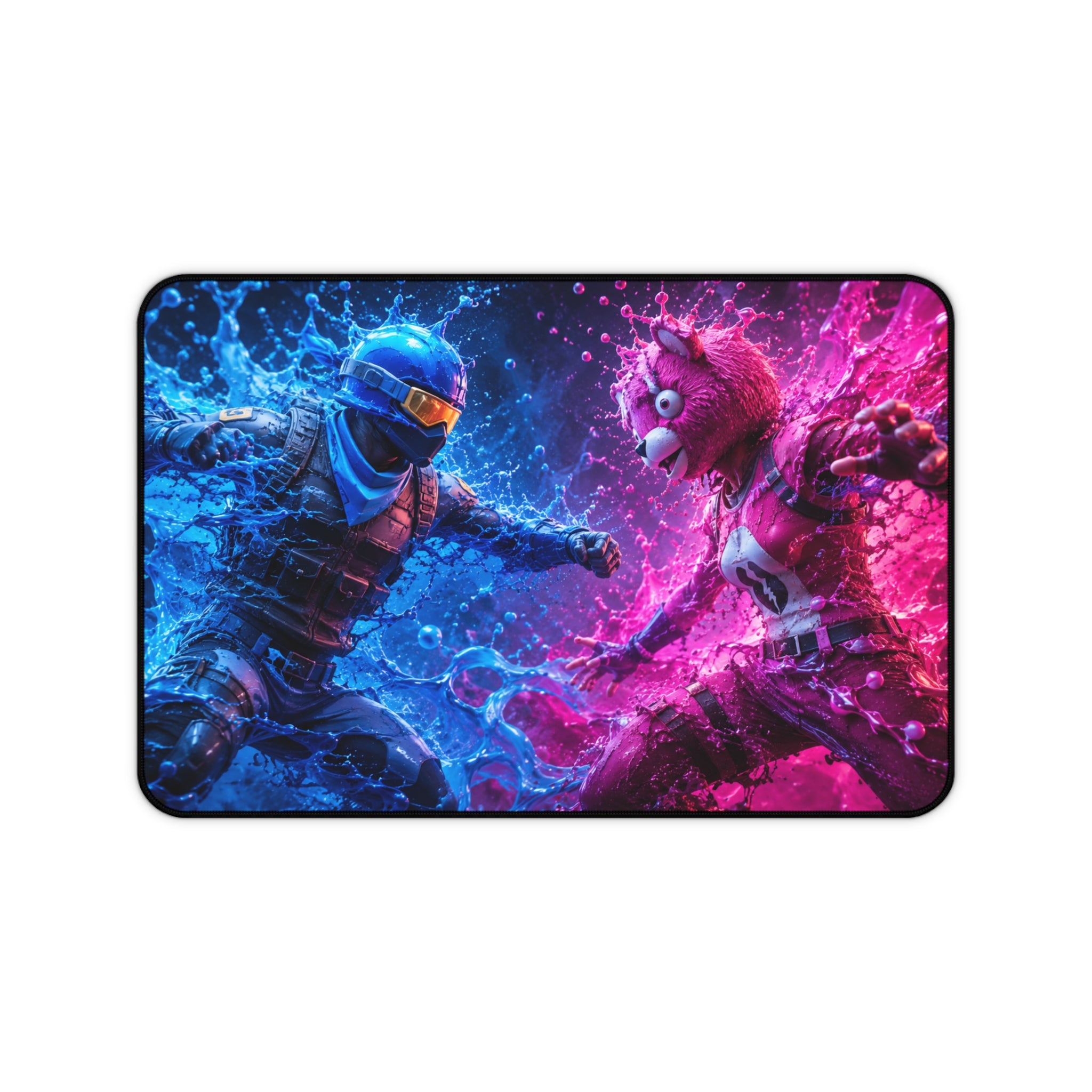 Energy Clash in Liquid Combat Mouse Pad — Fortnite-style Warriors