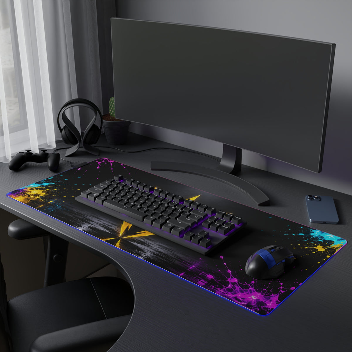 Rebel74 RGB LED Gaming Mouse Pad