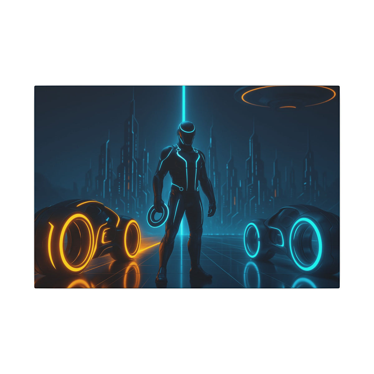 Tron Futuristic Canvas Wall Art - Cyberpunk Decor