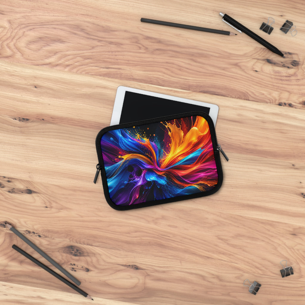 Abstract Color Burst Laptop Sleeve — Vibrant Protective Case for Tablets and Laptops
