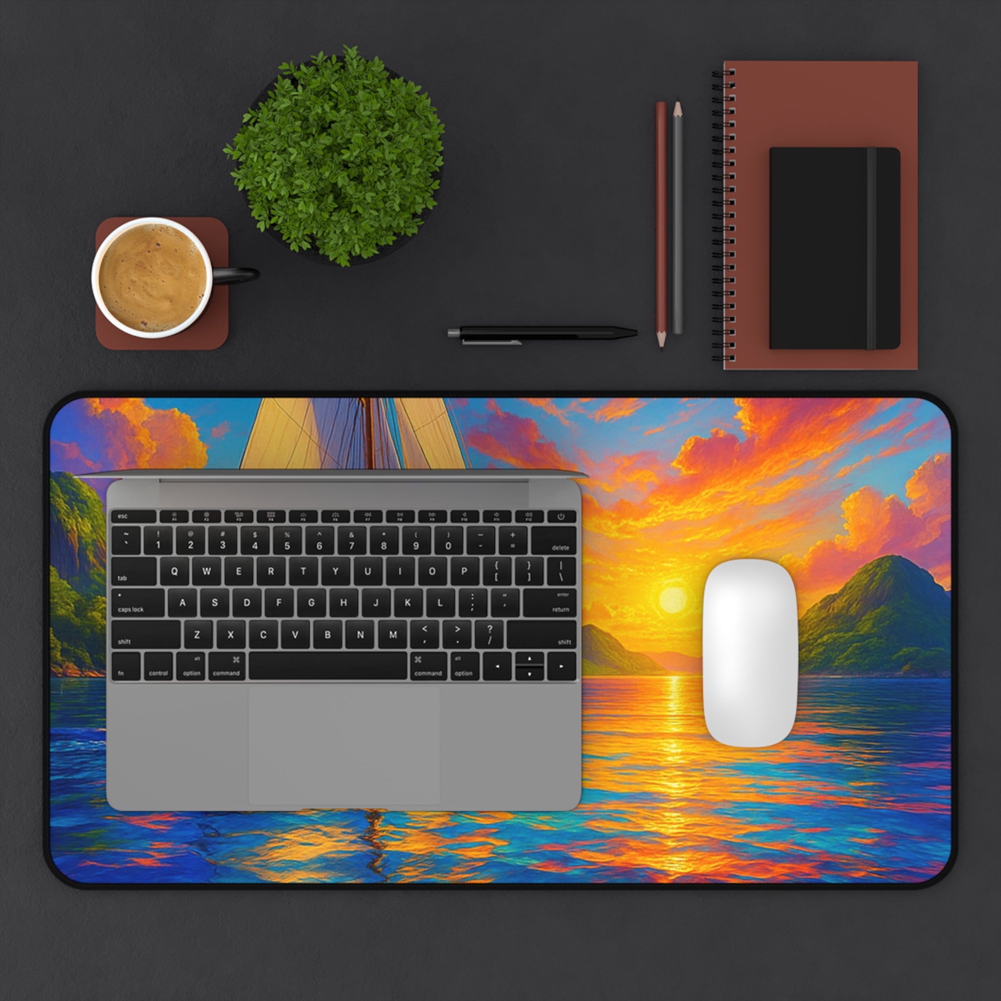 Fantasy Landscape Desk Mat, Non-Slip Mouse Pad and Keyboard Mat for Office, Gaming & Creative Spaces