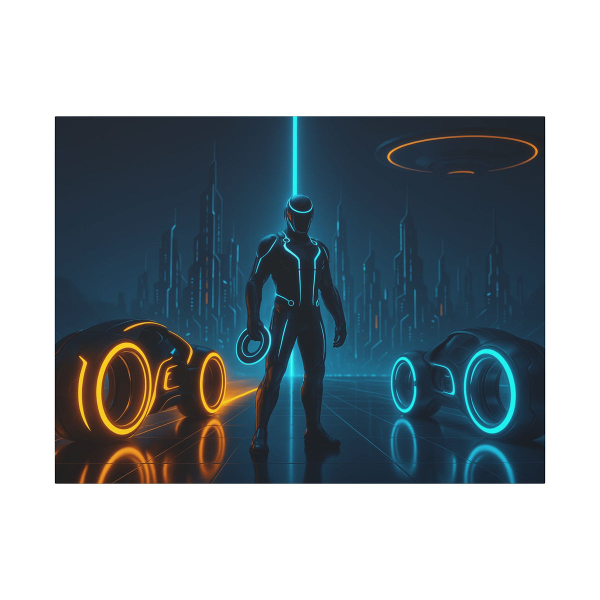 Tron Futuristic Canvas Wall Art - Cyberpunk Decor