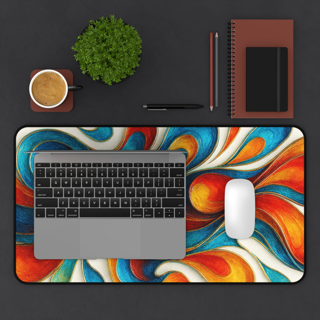 Abstract Colorful Mouse Pad, Vibrant Desk Mat, Modern Desk Pad for Home and Office