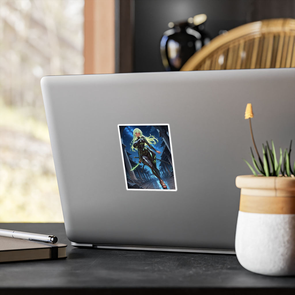Moonblade Cyber Samurai Anime Girl Sticker