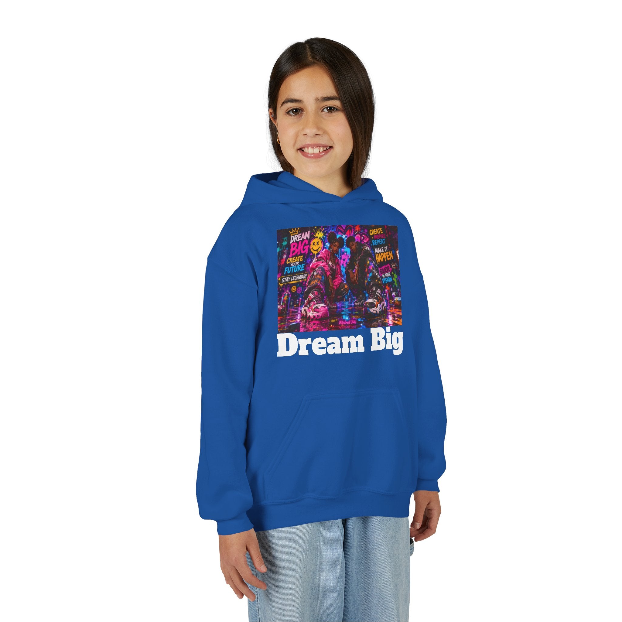 Dream Big Youth Hoodie — Colorful Inspirational Graphic Sweatshirt