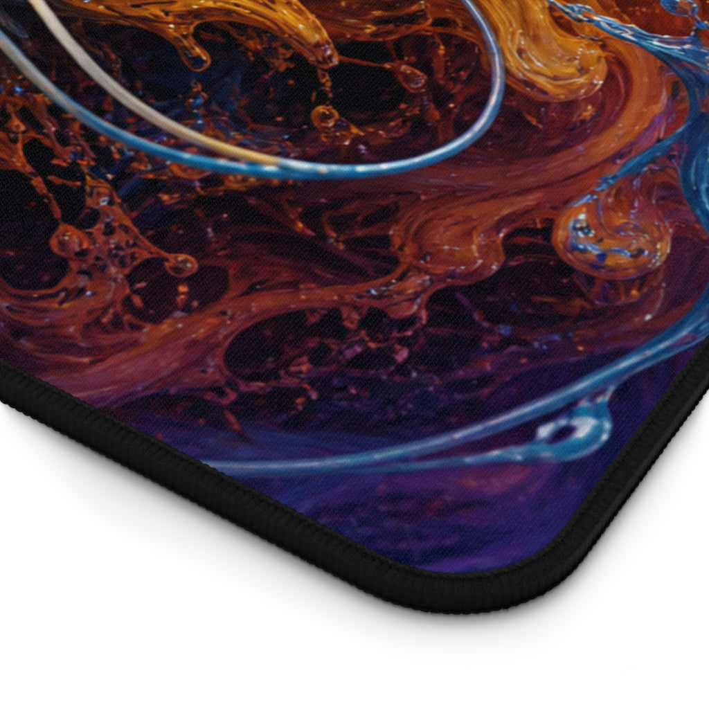 Fiery Blue Dragon Desk Mat — Fantasy Gaming Mouse Pad