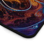 Fiery Blue Dragon Desk Mat — Fantasy Gaming Mouse Pad