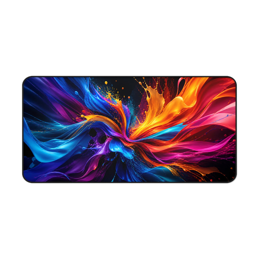 Abstract Color Splash Desk Mat — Vibrant Gaming & Office Mouse Pad