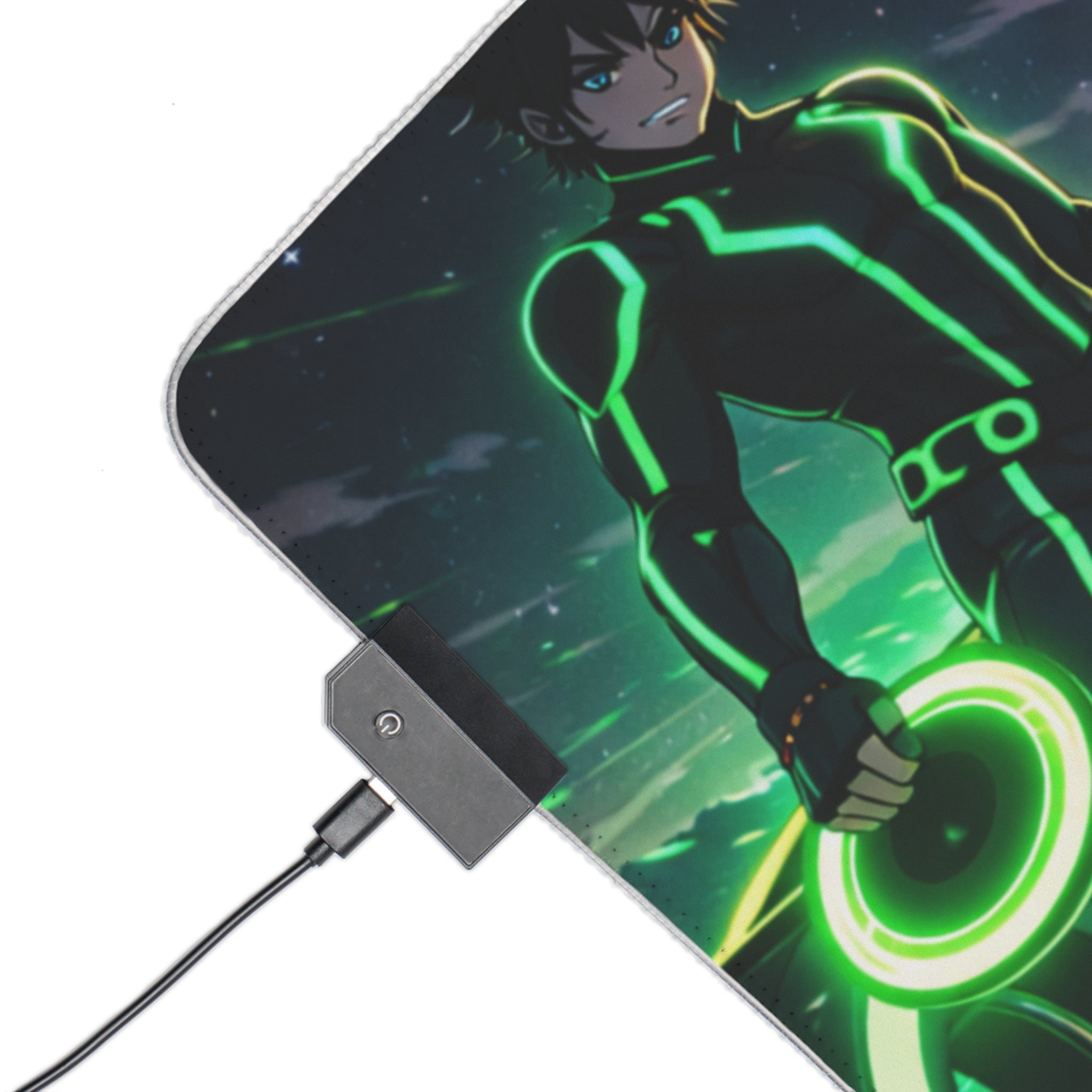 RGB LED Tron Anime Desk Mat, Gaming Mouse Pad