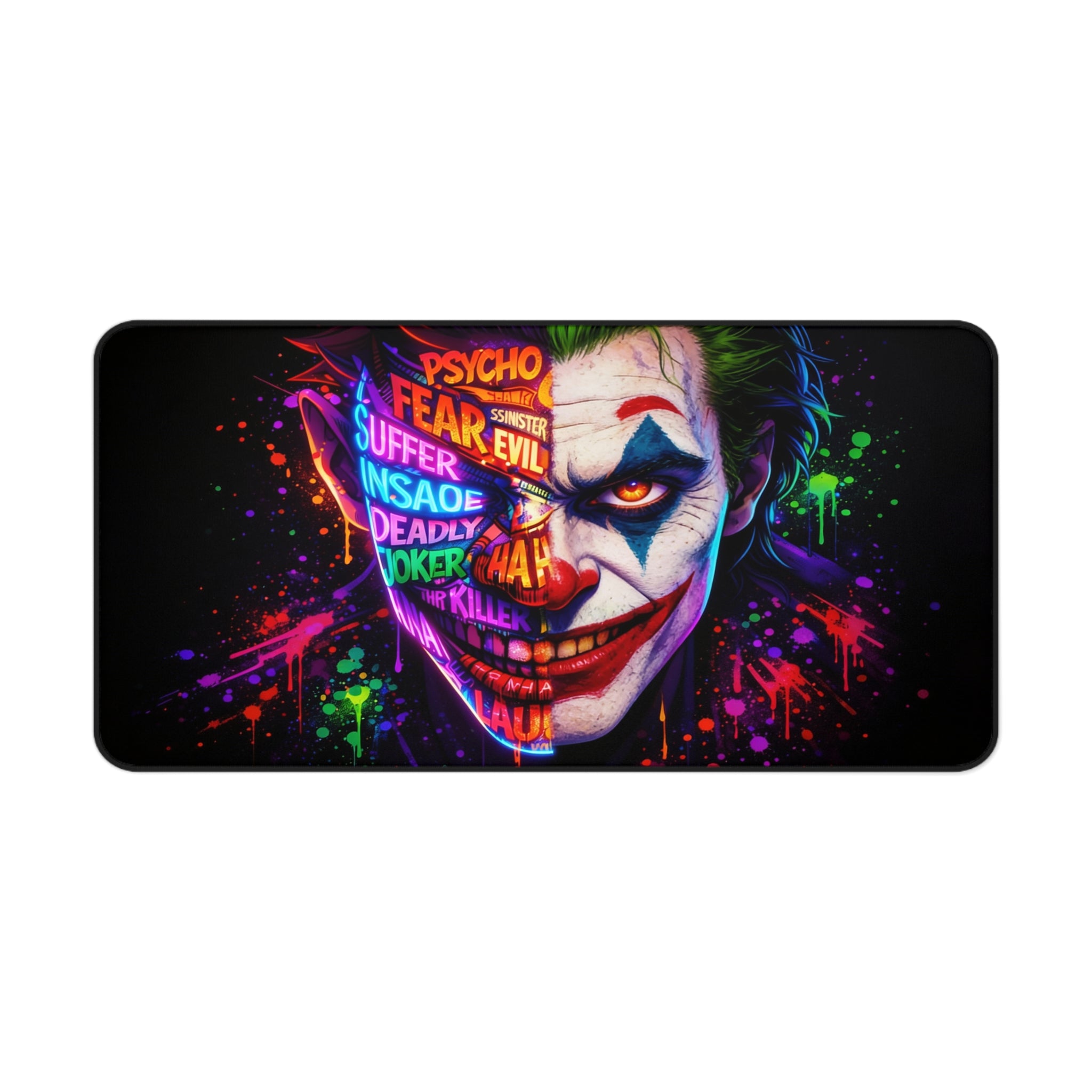 Joker Desk Mat, Gaming Mouse Pad, Villain Clown Play Mat with Vibrant Print