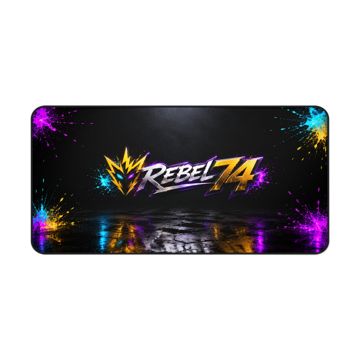 Rebel74 Neon Gaming Desk Mat & Mouse Pad