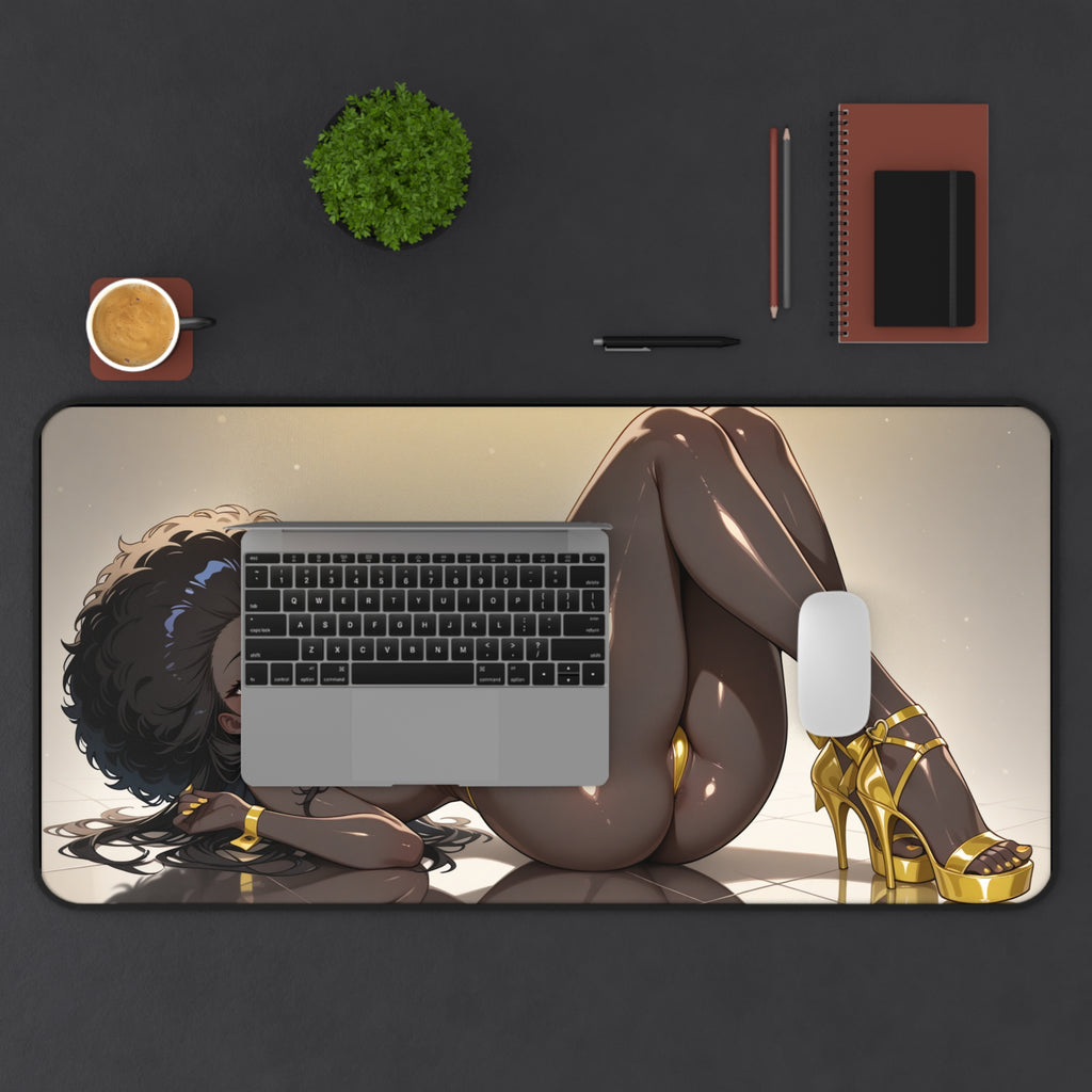 Anime Waifu Desk Mat Gaming Mouse Pad, Non-Slip Neoprene Desk Pad Gift for Gamers & Otaku