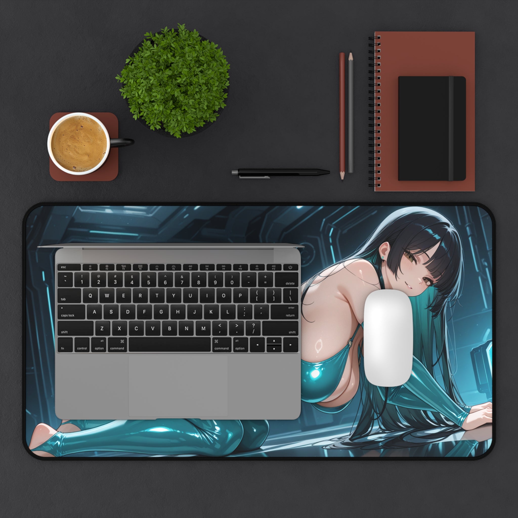Anime Waifu Mouse Pad, Anime Girl Desk Mat, Desk Pad Gift for Gamers & Otaku